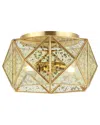 Jonathan Y Violet 2-light Industrial Vintage 12in Iron/glass Led Flush Mount In Gold