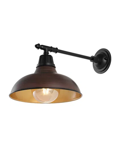 Jonathan Y Wallace 12.25" 1-light Farmhouse Industrial Indoor, Outdoor Iron Led Victorian Arm Outdoor Sconce