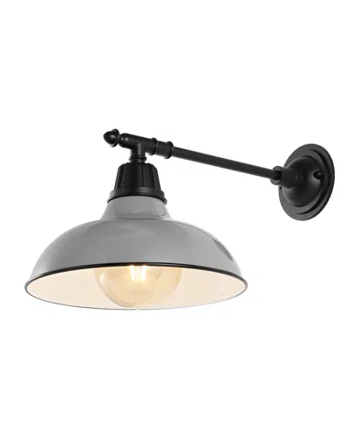 Jonathan Y Wallace 12.25" 1-light Farmhouse Industrial Indoor, Outdoor Iron Led Victorian Arm Outdoor Sconce In Multi