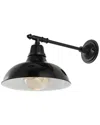 Jonathan Y Wallace Farmhouse Industrial Indoor/outdoor Sconce In Black