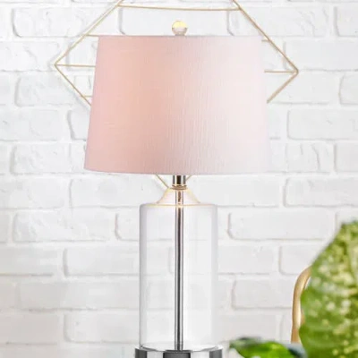 Jonathan Y Walsh Glass Led Table Lamp In Clear/chrome