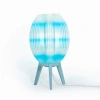 Jonathan Y Wavy 16.5" Modern Contemporary Plant-based Pla 3d Printed Dimmable Led Table Lamp In Blue/white