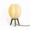 Jonathan Y Wavy 16.5" Modern Contemporary Plant-based Pla 3d Printed Dimmable Led Table Lamp In White/green