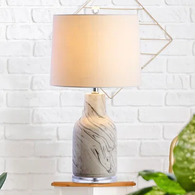 Jonathan Y Webb 23" Ceramic Led Table Lamp In Gray