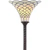 Jonathan Y White Tiffany-style 70" Torchiere Led Floor Lamp, Bronze In Bronze