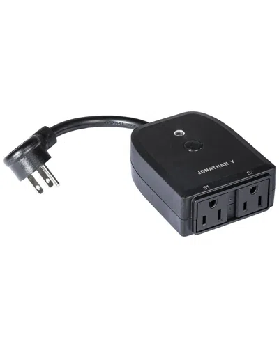 Jonathan Y Wifi Controlled Outdoor Dual Smart Plug In Black