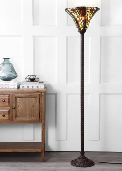 Jonathan Y Williams Tiffany-style 71" Torchiere Led Floor Lamp In Multi