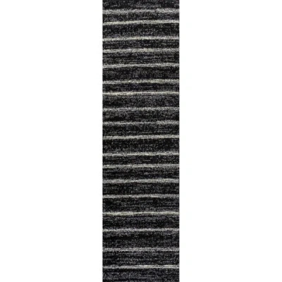 Jonathan Y Williamsburg Minimalist Stripe Area Rug In Black/cream