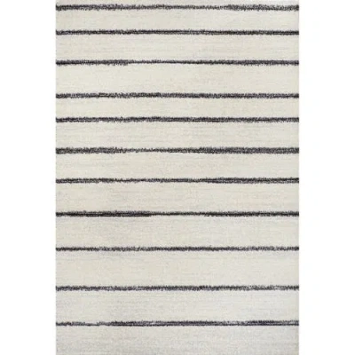 Jonathan Y Williamsburg Minimalist Stripe Area Rug In Cream/black