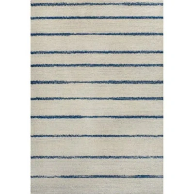 Jonathan Y Williamsburg Minimalist Stripe Area Rug In Cream/navy
