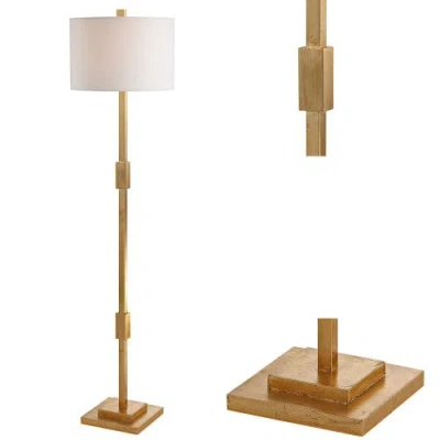 JONATHAN Y JONATHAN Y WINDSOR 61.5" RESIN/METAL LED FLOOR LAMP, GOLD LEAF