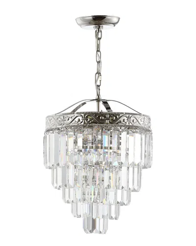 Jonathan Y Wyatt 12in 2-light Crystal Led Chandelier In White