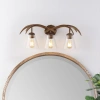 Jonathan Y Wyatt 25.5" 3-light Southwestern Bohemian Resin/seeded Glass Faux Antler Led Vanity Light, Brown Woo