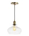 Jonathan Y Wyatt 9.5in Adjustable Drop Pharmacy Metal Glass Led Pendant