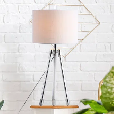 JONATHAN Y JONATHAN Y WYMAN SURVEYOR'S TRIPOD CRYSTAL/METAL LED TABLE LAMP
