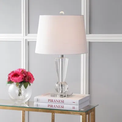Jonathan Y Wynne 22" Crystal Led Table Lamp In Pink