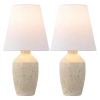 Jonathan Y Xander 19.5" Minimalist Scandinavian Concrete Effect Resin/iron Ginger Jar Led Table Lamp In Matte Cream