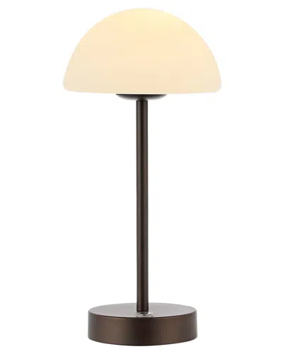 Jonathan Y Xavier 12in Bohemian Farmhouse Iron Rechargeable Integrated Led Table Lamp In Bronze