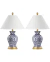 Jonathan Y Xia 21 Ceramic Iron Classic Modern Led Table Lamp In Blue