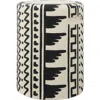 Jonathan Y Yoli Midcentury Modern Geometric Drum Garden Stool In Black/cream