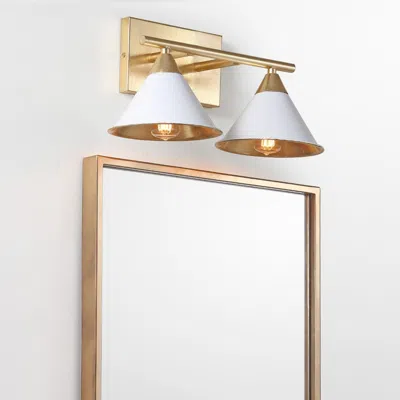 Jonathan Y Yvette 2-light 16" Metal Vanity Wall Light In Gold