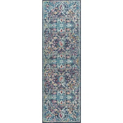 Jonathan Y Zafra Vintage Medallion Peacock Area Rug In Peacock Blue/navy