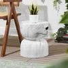 Jonathan Y Zakhai Contemporary Modern Marble Glaze Drum Indoor/outdoor Garden Stool