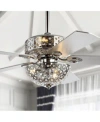 Jonathan Y Zara 52" Filigree 6-light, Wood Led Ceiling Fan In Chrome