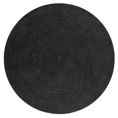 Jonathan Y Zara Braided Coastal Cottage Round Jute Round Area Rug In Black