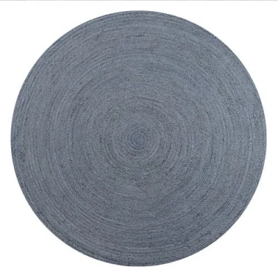 Jonathan Y Zara Braided Coastal Cottage Round Jute Round Area Rug In Blue