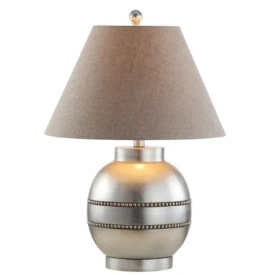 Jonathan Y Zelda 24.5" Resin Led Table Lamp, Antique Silver
