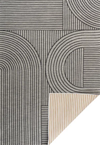 Jonathan Y Zephyr Mid-century Modern Arch Stripe Reversible Machine-washable Cream/beige Indoor/outdoor Area Ru