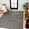 Jonathan Y Zephyr Mid-century Modern Arch Stripe Reversible Machine-washable Indoor/outdoor Area Rug In Grey/beige