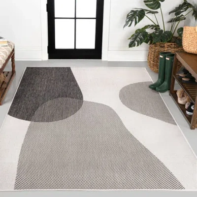 Jonathan Y Zia Modern Geometric Organic Shapes Indoor/outdoor Area Rug