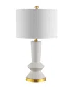 Jonathan Y Ziggy 27 Ceramic Iron Contemporary Glam Led Table Lamp In White