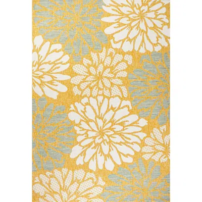 Jonathan Y Zinnia Modern Floral Textured Weave Indoor/outdoor Area Rug In Multi