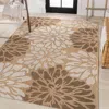 Jonathan Y Zinnia Modern Floral Textured Weave Indoor/outdoor Area Rug In Brown/cream