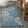 Jonathan Y Zinnia Modern Floral Textured Weave Indoor/outdoor Area Rug In Navy/aqua