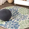 Jonathan Y Zinnia Modern Floral Textured Weave Indoor/outdoor Area Rug In Navy/green