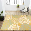 Jonathan Y Zinnia Modern Floral Textured Weave Indoor/outdoor Area Rug In Yellow/cream