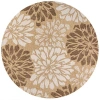 Jonathan Y Zinnia Modern Floral Textured Weave Indoor/outdoor Round Area Rug In Neutral