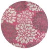 Jonathan Y Zinnia Modern Floral Textured Weave Indoor/outdoor Round Area Rug In Pink
