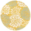 Jonathan Y Zinnia Modern Floral Textured Weave Indoor/outdoor Round Area Rug In Multi