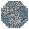 Jonathan Y Zinnia Modern Floral Textured Weave Octagon Indoor/outdoor Area Rug In Blue