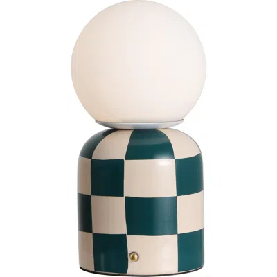 Jonathan Y Zira Modern Checkerboard Ceramic Rechargeable Cordless Integrated Portable Dimmable With  In Multi