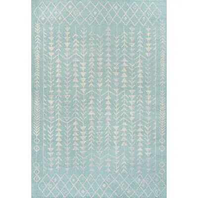 Jonathan Y Ziri Moroccan Geometric Area Rug In Blue