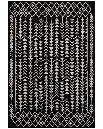 Jonathan Y Ziri Moroccan Geometric Polypropylene Rug In Black