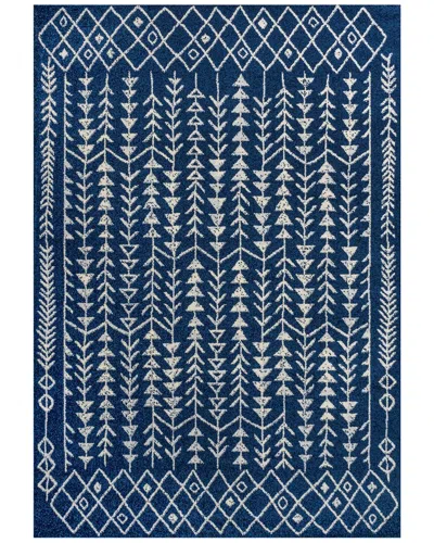 Jonathan Y Ziri Moroccan Geometric Polypropylene Rug In Blue