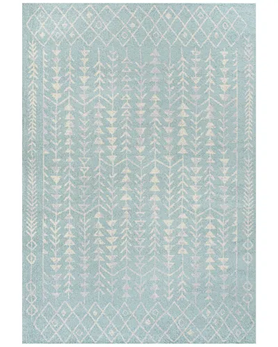 Jonathan Y Ziri Moroccan Geometric Polypropylene Rug In Blue