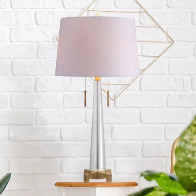 Jonathan Y Zoe 29.5" 2-light Crystal Led Table Lamp In Pink